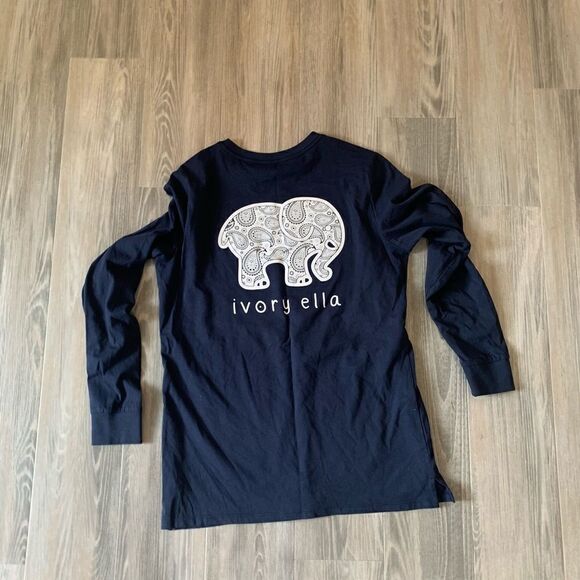 NWOT Navy ivory Ella long sleeve tee size smalll - Picture 5 of 6